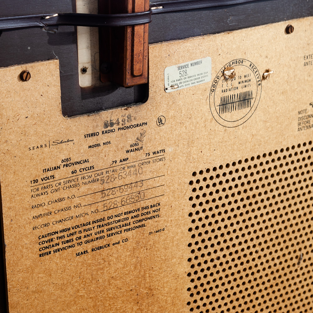 Mid Century Modern Stereo Console Record Player Silvertone Serviced Hifi Radio - Image 11