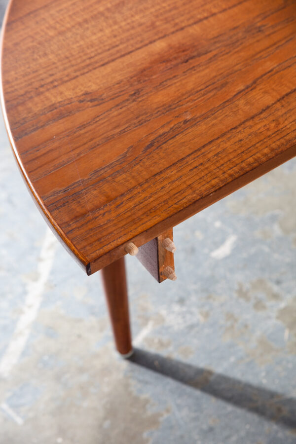 Mid Century Danish Modern Dining Table Teak Extension Wegner 2 Leafs Denmark Mcm - Image 7