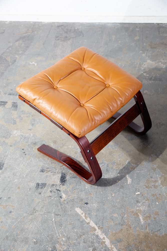 Mid Century Danish Modern Lounge Chair Leather Tan Ottoman S Christian Denmark - Image 7