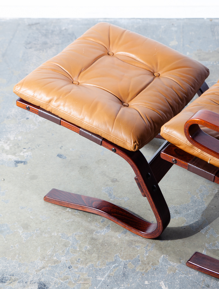 Mid Century Danish Modern Lounge Chair Leather Tan Ottoman S Christian Denmark - Image 12