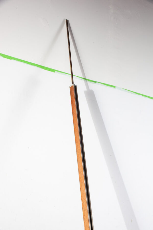 Mid Century Modern Tension Pole Lamp Lightolier Adjustable 2 light Walnut Floor - Image 6