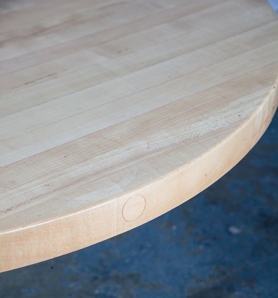 Mid Century Modern Dining Table Round Kitchen Butcher Block Tulip Blonde Danish - Image 6