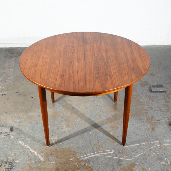 Mid Century Danish Modern Dining Table Teak Extension Wegner 2 Leafs Denmark Mcm - Image 4