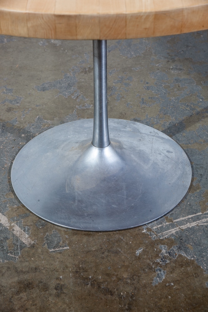 Mid Century Modern Dining Table Round Kitchen Butcher Block Tulip Blonde Danish - Image 4