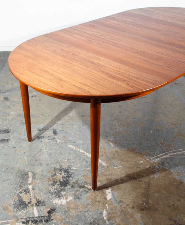 Mid Century Danish Modern Dining Table Teak Extension Wegner 2 Leafs Denmark Mcm - Image 9