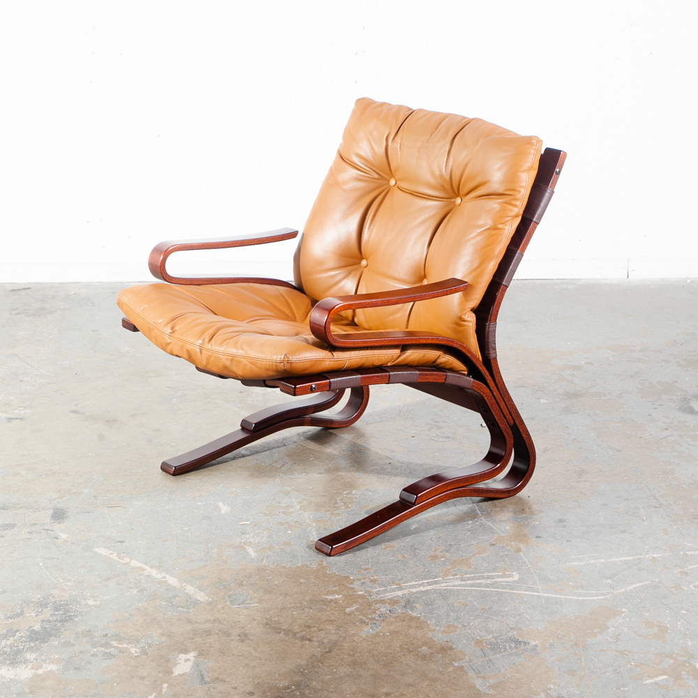 Mid Century Danish Modern Lounge Chair Leather Tan Ottoman S Christian Denmark - Image 5