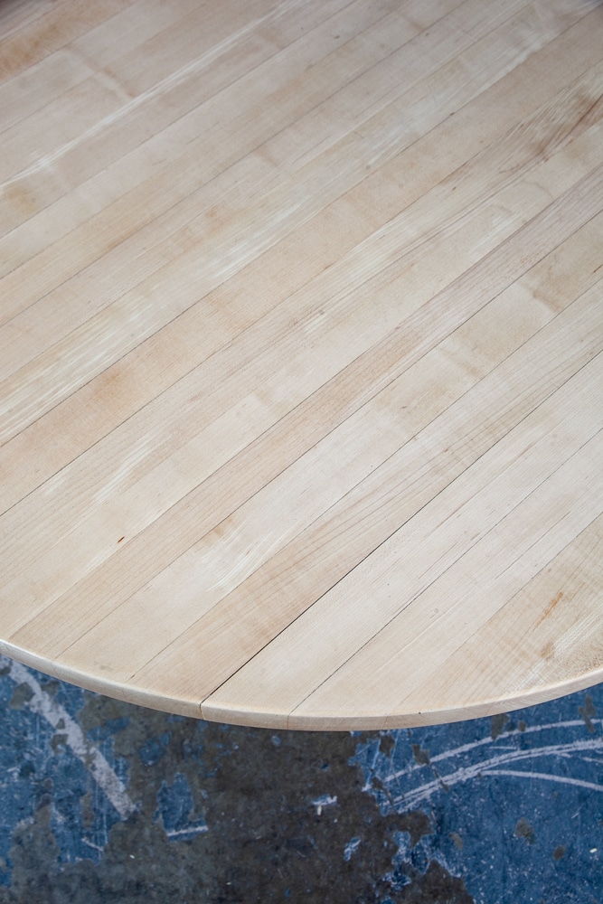 Mid Century Modern Dining Table Round Kitchen Butcher Block Tulip Blonde Danish - Image 7