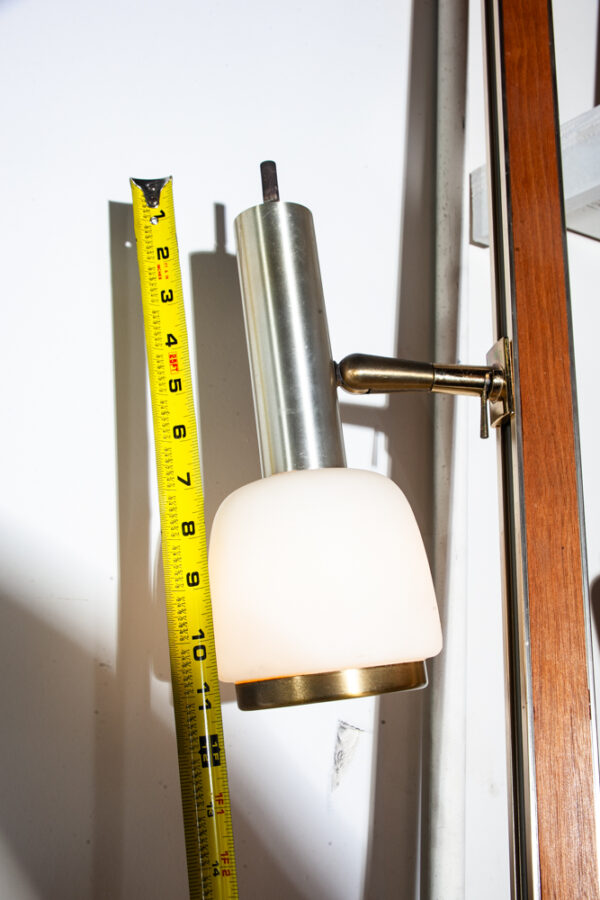 Mid Century Modern Tension Pole Lamp Lightolier Adjustable 2 light Walnut Floor - Image 9