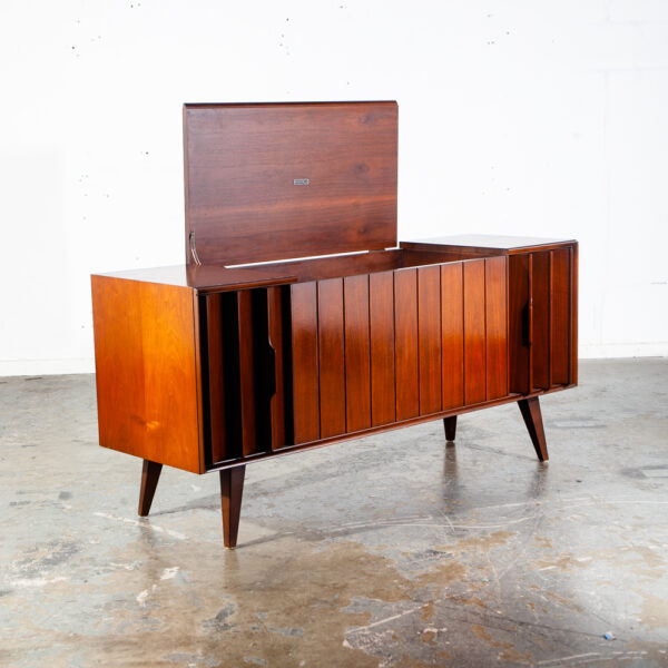 Mid Century Modern Stereo Console Record Player Zenith Serviced Hifi Radio Wood