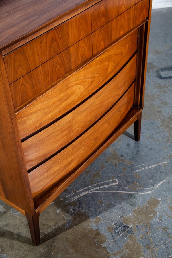 Mid Century Modern Highboy Dresser Walnut LA Period furniture 5 Drawer Chest Mcm - Image 5