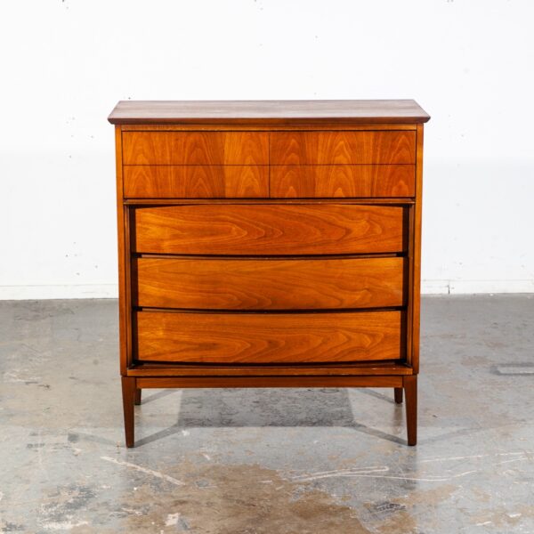 Mid Century Modern Highboy Dresser Walnut LA Period furniture 5 Drawer Chest Mcm - Image 2