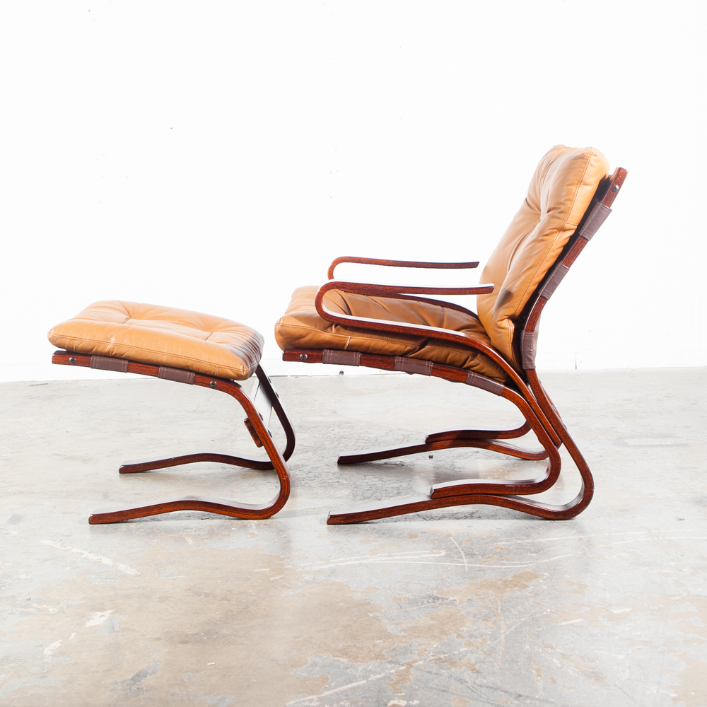 Mid Century Danish Modern Lounge Chair Leather Tan Ottoman S Christian Denmark