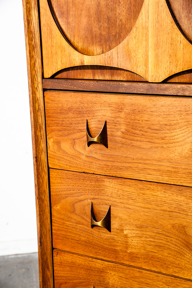 Mid Century Modern Dresser Highboy Broyhill Brasilia 5 Drawer Restored Danish NM - Image 9