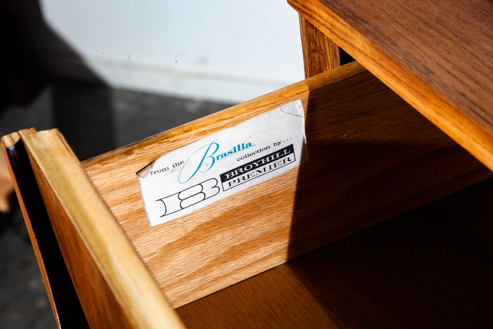 Mid Century Modern Dresser Highboy Broyhill Brasilia 5 Drawer Restored Danish NM - Image 11