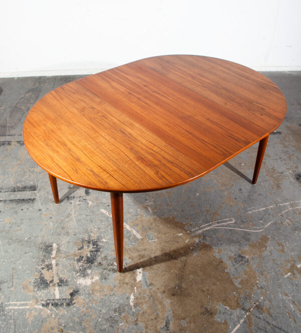 Mid Century Danish Modern Dining Table Teak Extension Wegner 2 Leafs Denmark Mcm - Image 5