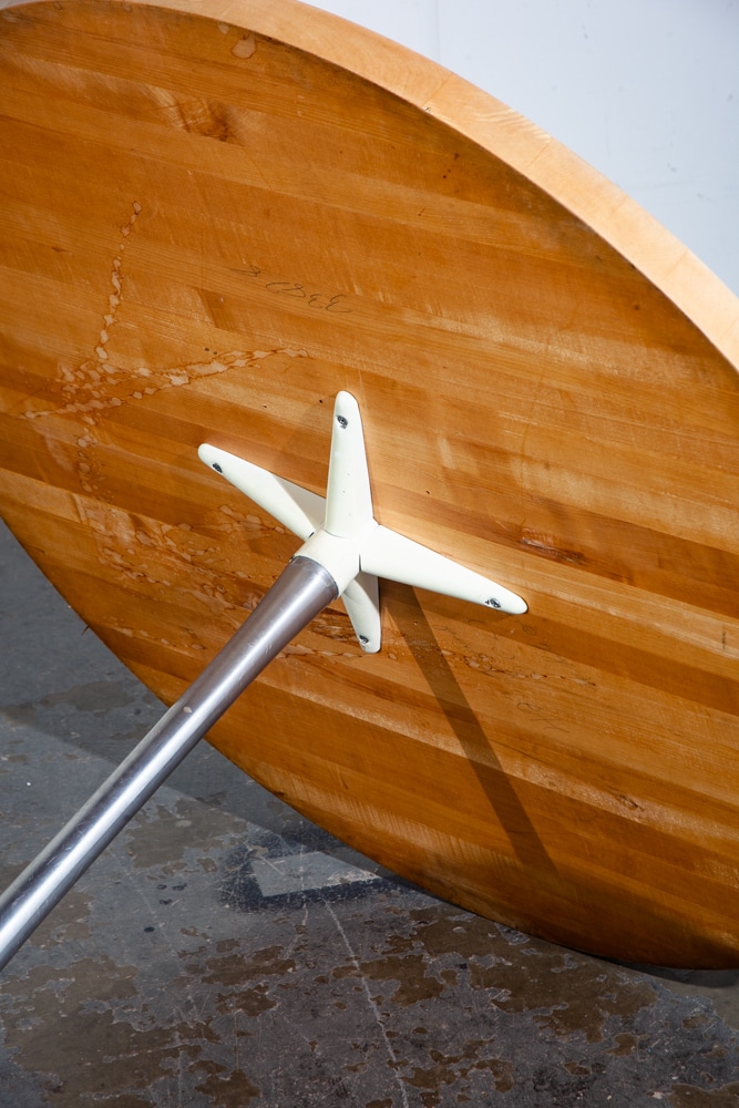 Mid Century Modern Dining Table Round Kitchen Butcher Block Tulip Blonde Danish - Image 9