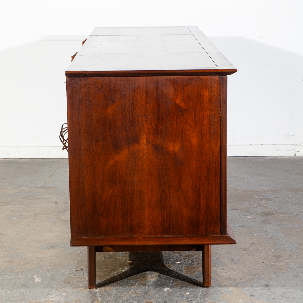 Mid Century Modern Stereo Console Record Player Silvertone Serviced Hifi Radio - Image 5