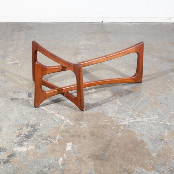 Mid Century Modern Coffee Table Glass Adrian Pearsall Kidney Walnut Vintage Mcm - Image 7