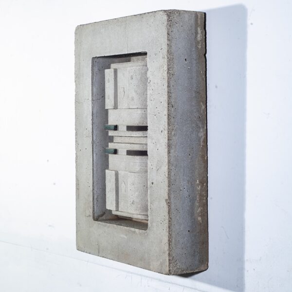 Mid century Modern Sculpture Original Art Wall Cubist Grey Abstract Studio - Image 4