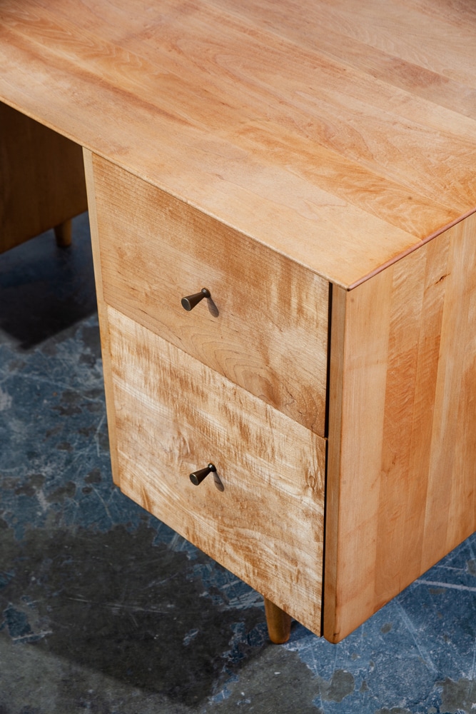 Mid Century Modern Desk Executive Office Paul Mccobb Planner Group Restored Mcm Blonde Solid Maple Danish - Image 8