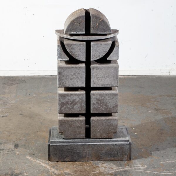 Mid Century Modern Sculpture Original Art Abstract Studio Large Grey Round 2 - Image 2