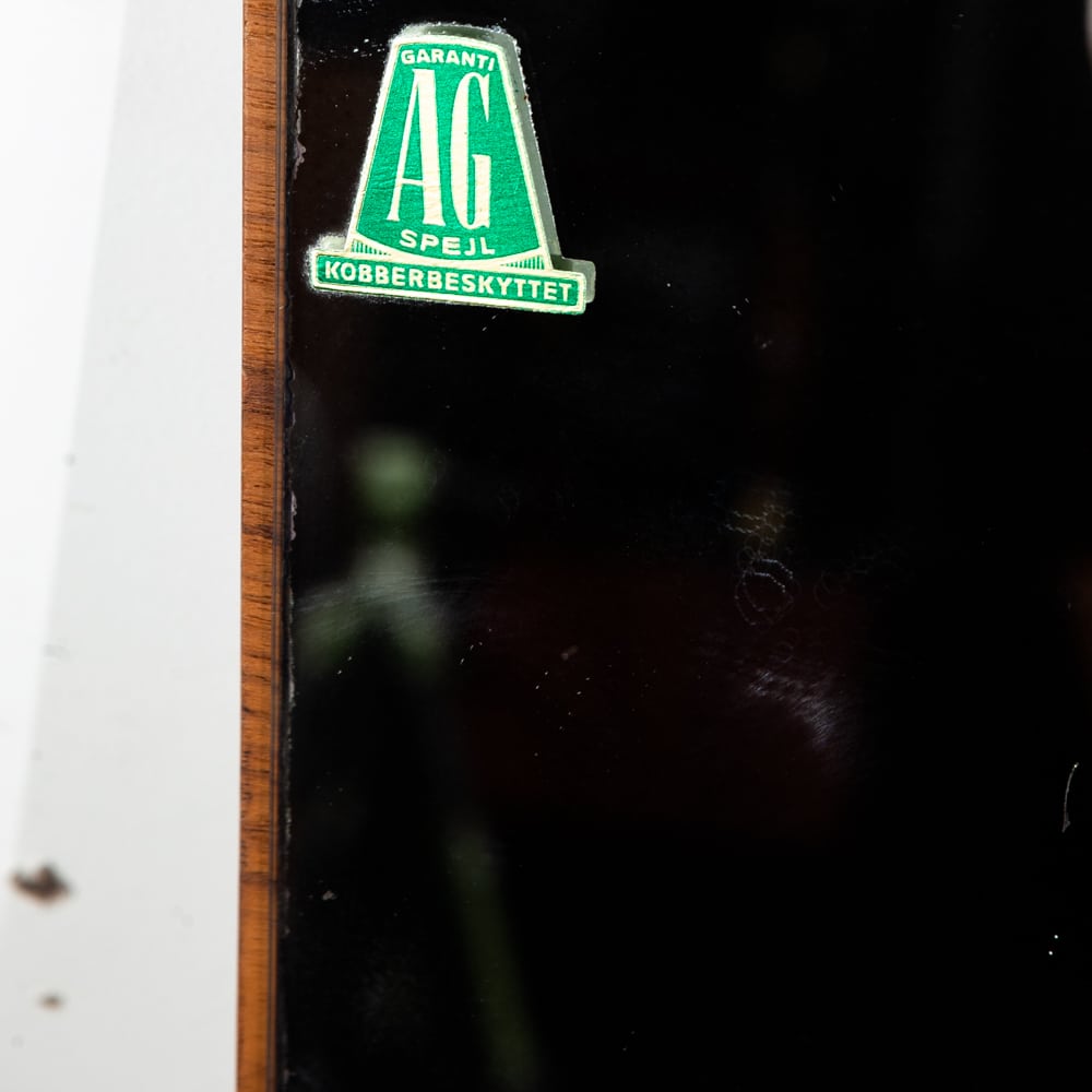 Mid Century Danish Modern Vanity Chest Dresser Teak Mirror Drawers Denmark Small Flip Top Restored - Image 8