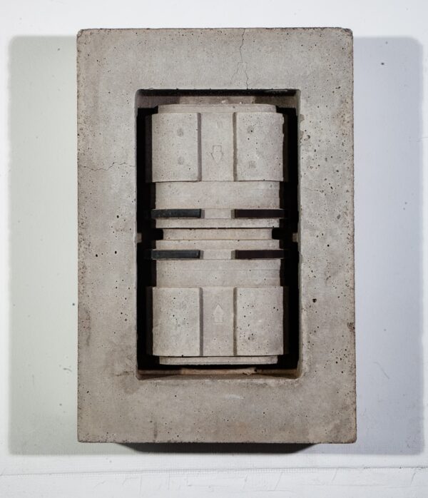 Mid century Modern Sculpture Original Art Wall Cubist Grey Abstract Studio - Image 7