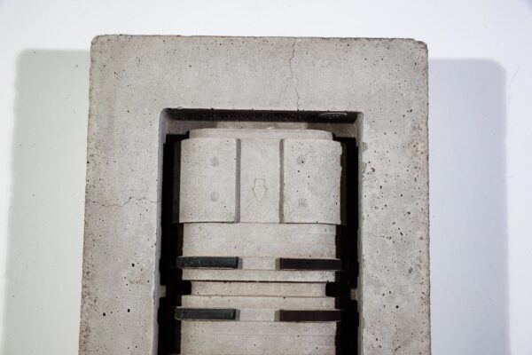 Mid century Modern Sculpture Original Art Wall Cubist Grey Abstract Studio - Image 9