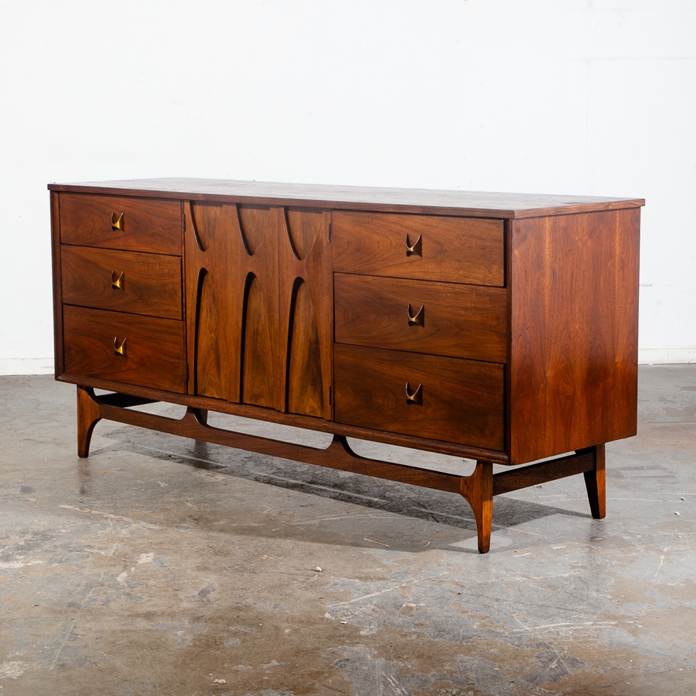 Mid Century Modern Dresser Credenza Broyhill Brasilia Vintage Danish 9 Drawer M+ - Image 2