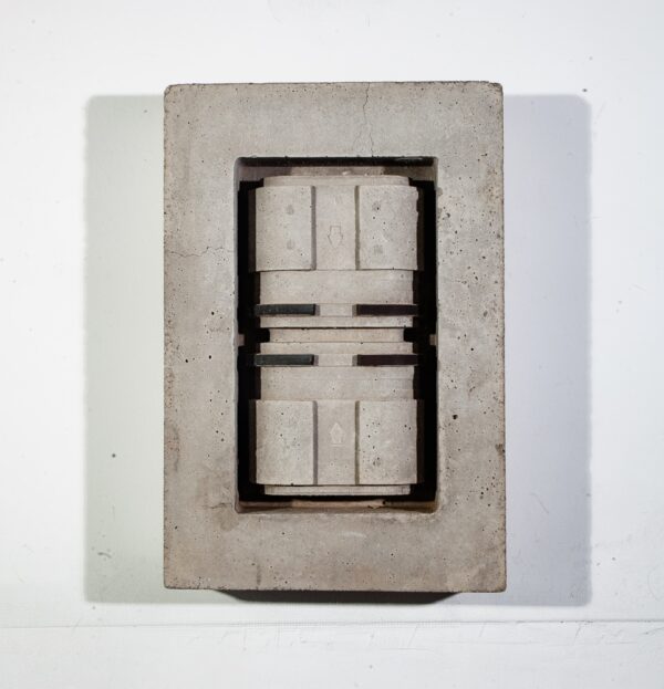 Mid century Modern Sculpture Original Art Wall Cubist Grey Abstract Studio - Image 5