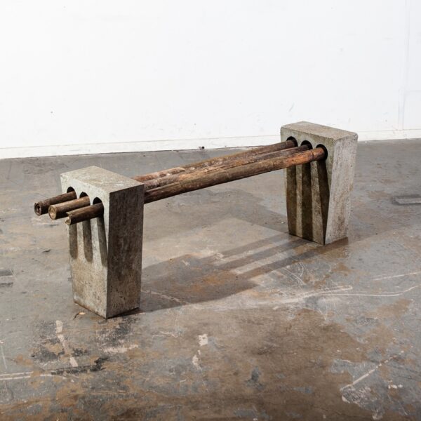Mid Century Modern Bench Original Art Abstract Sculpture Modernist Bamboo Cubist