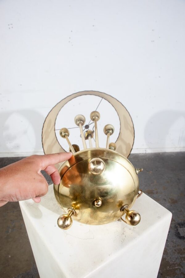 Mid Century Modern Table Lamp Sputnik Atomic Brass Solid Metal Light Shade Gold - Image 11