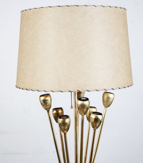 Mid Century Modern Table Lamp Sputnik Atomic Brass Solid Metal Light Shade Gold - Image 5