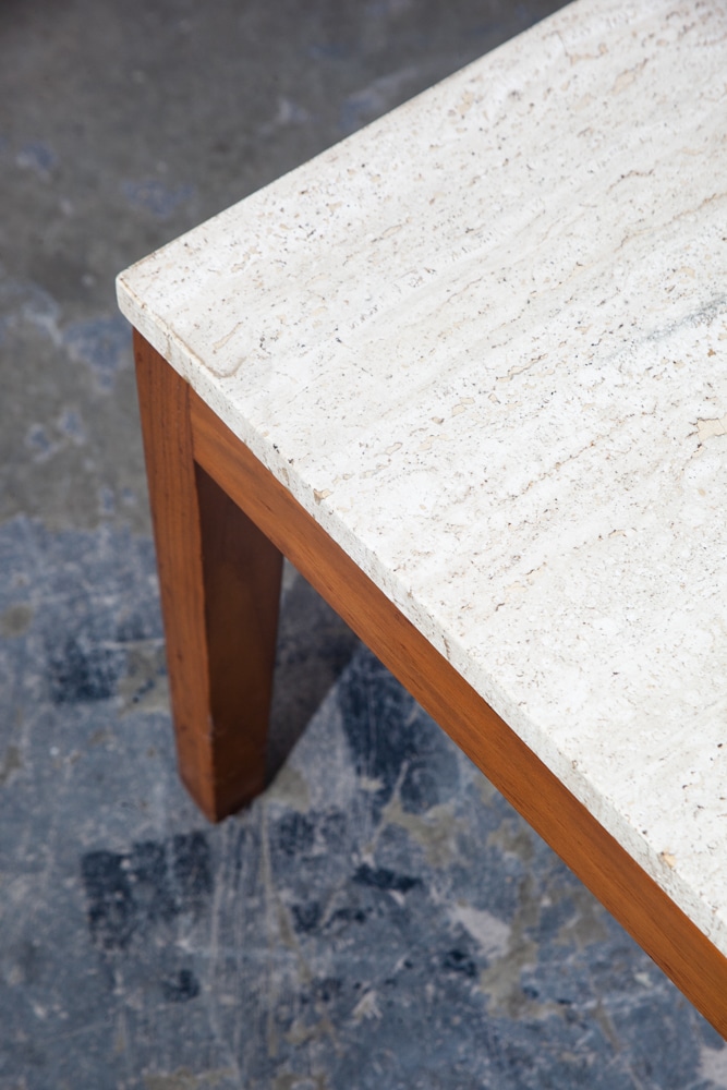 Mid Century Modern Coffee Table Surfboard Italian White Marble Walnut Wood Mcm - Image 7