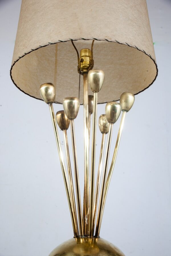 Mid Century Modern Table Lamp Sputnik Atomic Brass Solid Metal Light Shade Gold - Image 8
