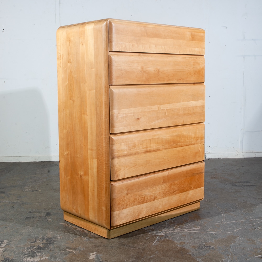 Mid Century Modern Highboy Dresser Solid Maple Russel Wright Heywood Wakefield