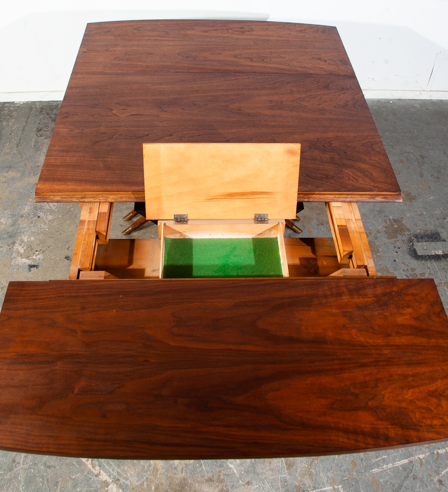 Mid Century Modern Dining Table Drop Leaf Craddock Danish Walnut Restored - Image 6