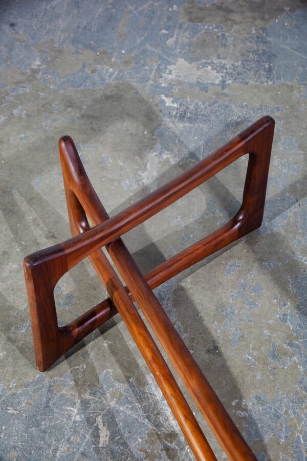 Mid Century Modern Coffee Table Glass Adrian Pearsall Kidney Walnut Vintage Mcm - Image 11