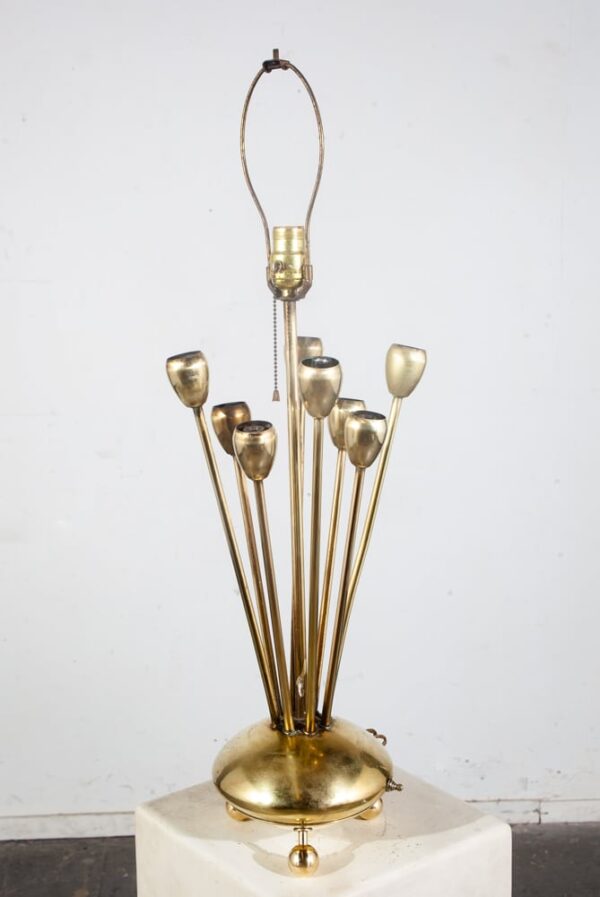 Mid Century Modern Table Lamp Sputnik Atomic Brass Solid Metal Light Shade Gold - Image 2