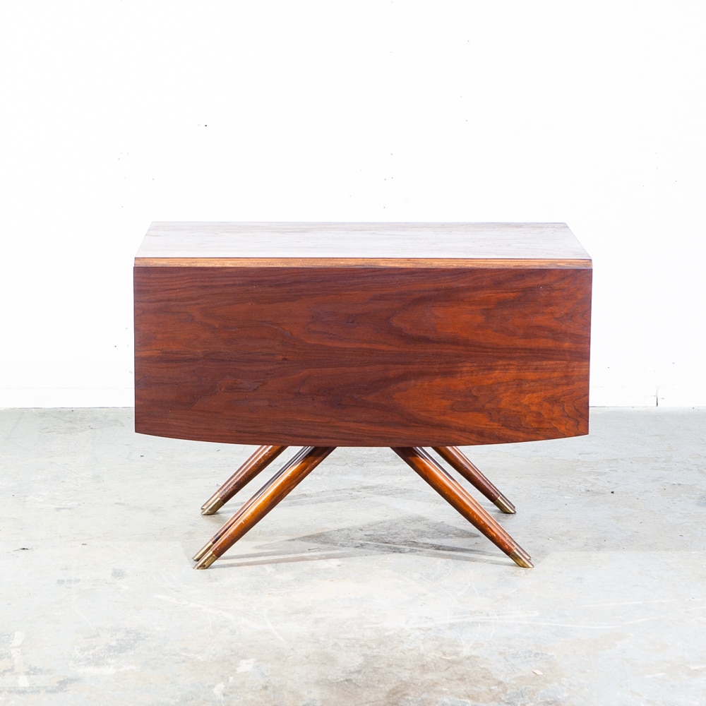 Mid Century Modern Dining Table Drop Leaf Craddock Danish Walnut Restored - Image 3