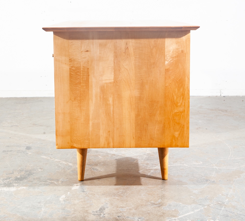Mid Century Modern Desk Executive Office Paul Mccobb Planner Group Restored Mcm Blonde Solid Maple Danish - Image 5