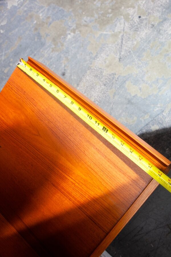Mid Century Danish Modern Headboard Bed Frame Cal King Floating Nightstands Teak - Image 7