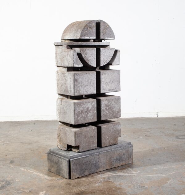 Mid Century Modern Sculpture Original Art Abstract Studio Large Grey Round 2