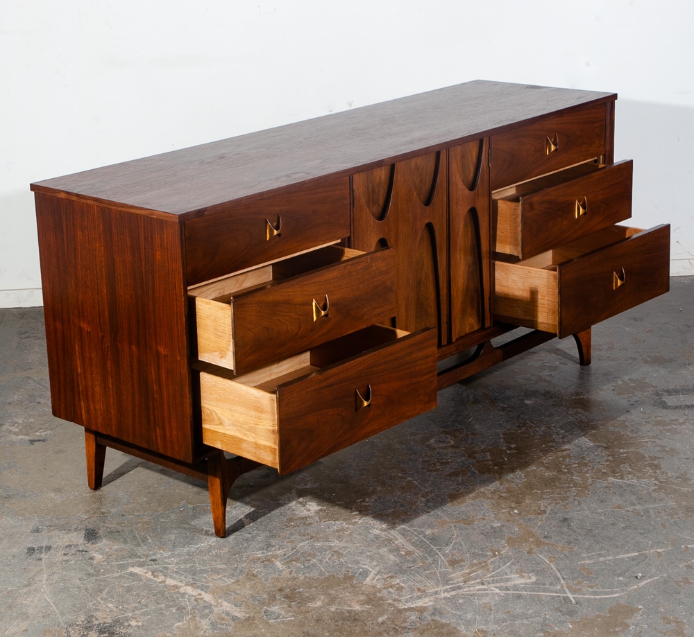 Mid Century Modern Dresser Credenza Broyhill Brasilia Vintage Danish 9 Drawer M+ - Image 3