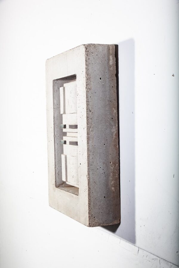 Mid century Modern Sculpture Original Art Wall Cubist Grey Abstract Studio - Image 3