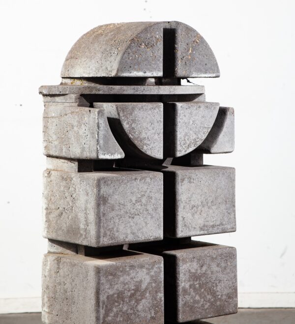 Mid Century Modern Sculpture Original Art Abstract Studio Large Grey Round 2 - Image 9
