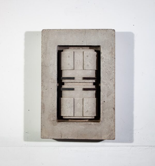 Mid century Modern Sculpture Original Art Wall Cubist Grey Abstract Studio