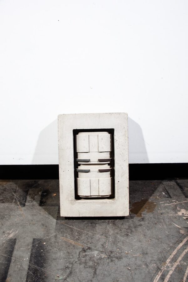 Mid century Modern Sculpture Original Art Wall Cubist Grey Abstract Studio - Image 2