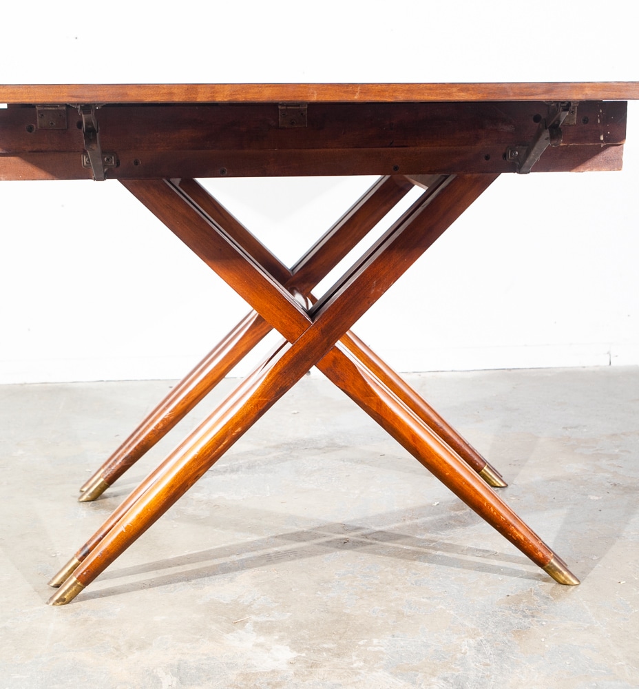 Mid Century Modern Dining Table Drop Leaf Craddock Danish Walnut Restored - Image 7