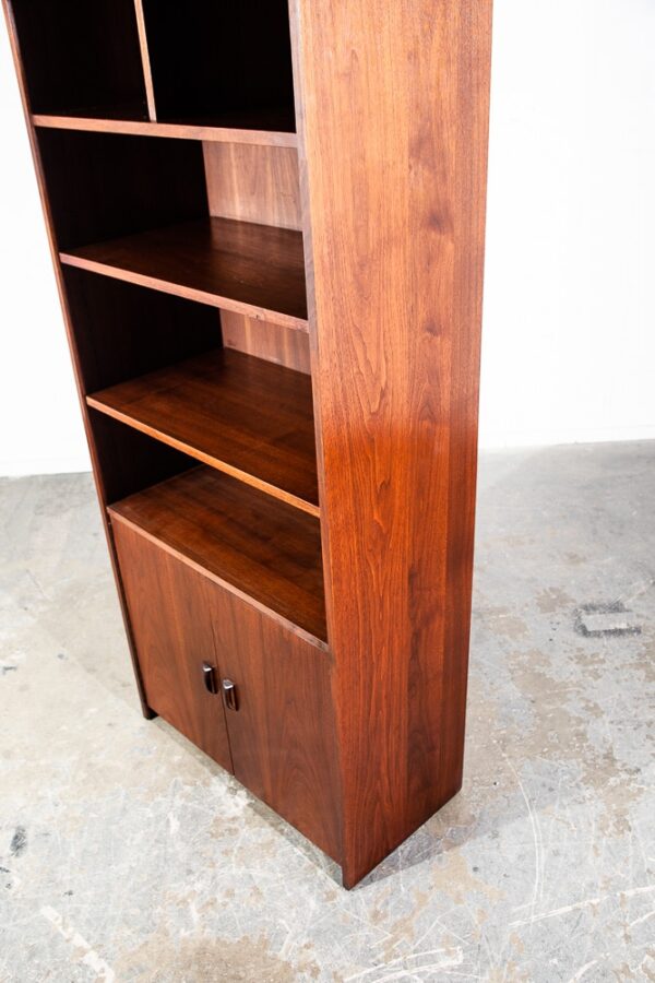 Mid Century Modern Bookshelf Book Shelf Shelving Storage Cabinet Walnut Mcm Wood - Image 4